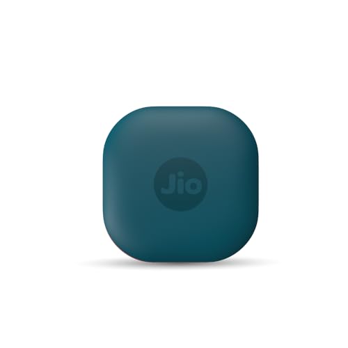 JioTag Air | Works with Apple Find My & JioThings | Lost & Found Tracker | Find, Remind, Lost Modes | Global Tracking | Loud 120 dB Sound | BT 5.3 | 12 Month Battery Life | Extra Battery & Lanyard