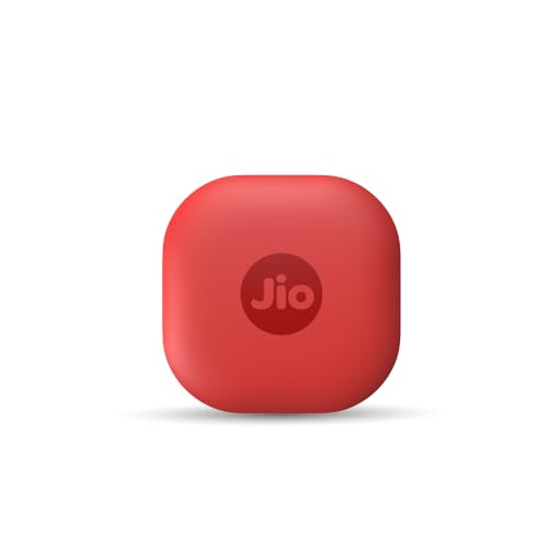 JioTag Air | Works with Apple Find My & JioThings | Lost & Found Tracker | Find, Remind, Lost Modes | Global Tracking | Loud 120 dB Sound | BT 5.3 | 12 Month Battery Life | Extra Battery & Lanyard