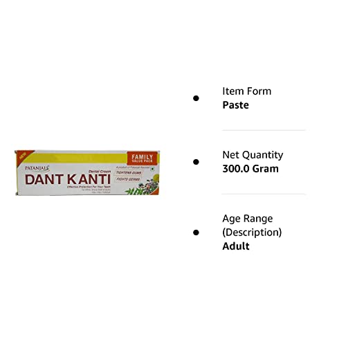 Patanjali Dant Kanti Natural Toothpaste 800G (200G X 4), Super Saver Value Pack, Makes Teeth Strong, Tightens Gums, Gives Cavity Free Smile