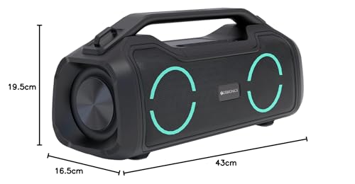 ZEBRONICS Sound Feast 700 80W output, Portable wireless speaker with Bluetooth 5.1, TWS, 13h backup, USB, mSD, AUX, Detachable Carry Strap & RGB lights