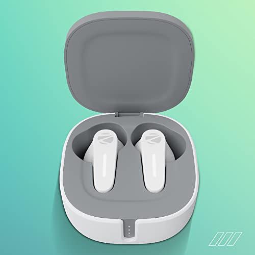 Zebronics Sound Bomb 7 Bluetooth TWS in Ear Earbuds with 40H Playtime, ENC Mic, Rapid Charge, Upto 50ms Gaming Mode, Flash Connect, Voice assistant, Smooth Touch Control, BT v5.2, Type C (White)