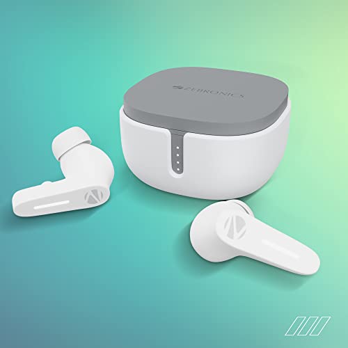 Zebronics Sound Bomb 7 Bluetooth TWS in Ear Earbuds with 40H Playtime, ENC Mic, Rapid Charge, Upto 50ms Gaming Mode, Flash Connect, Voice assistant, Smooth Touch Control, BT v5.2, Type C (White)