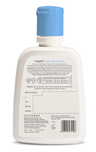 Cetaphil Face Wash Gentle Skin Cleanser for Dry to Normal, Sensitive Skin, 125 ml Hydrating Face Wash with Niacinamide, Vitamin B5