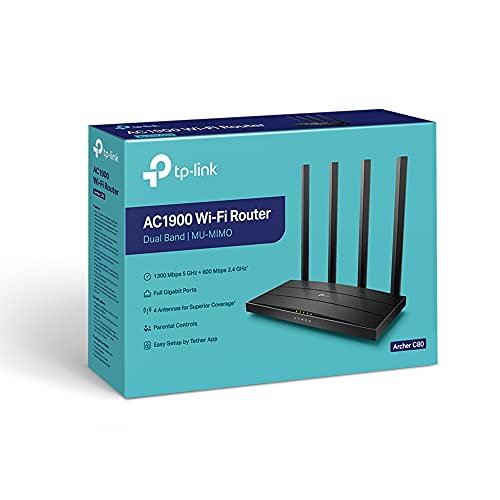 TP-Link Archer C60 AC1350 Dual Band Wireless, Wi-Fi Speed Up to 867 Mbps/5 GHz + 450 Mbps/2.4 GHz, Supports Parental Control, Guest WiFi, MU-MIMO Router, Qualcomm Chipset- White