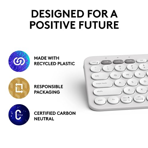 Logitech Pebble Keys 2 K380s, Multi-Device Bluetooth Wireless Keyboard with Customisable Shortcuts, Slim and Portable, Easy-Switch for Windows, macOS, iPadOS, Android, Chrome OS - Tonal Graphite