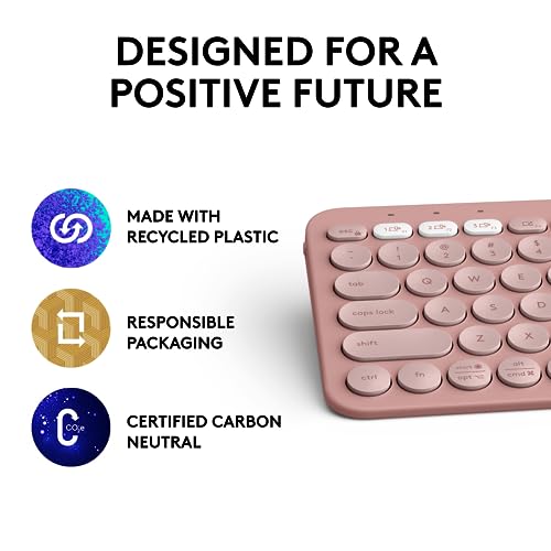 Logitech Pebble Keys 2 K380s, Multi-Device Bluetooth Wireless Keyboard with Customisable Shortcuts, Slim and Portable, Easy-Switch for Windows, macOS, iPadOS, Android, Chrome OS - Tonal Graphite