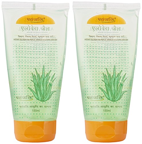 Patanjali Saundarya Aloevera Gel Kesar Chandan 60ml For Men, Women, Anti-Acne & Pimples, For all Skin Types