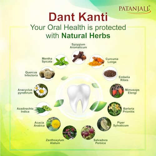 Patanjali Dant Kanti Natural Toothpaste 800G (200G X 4), Super Saver Value Pack, Makes Teeth Strong, Tightens Gums, Gives Cavity Free Smile