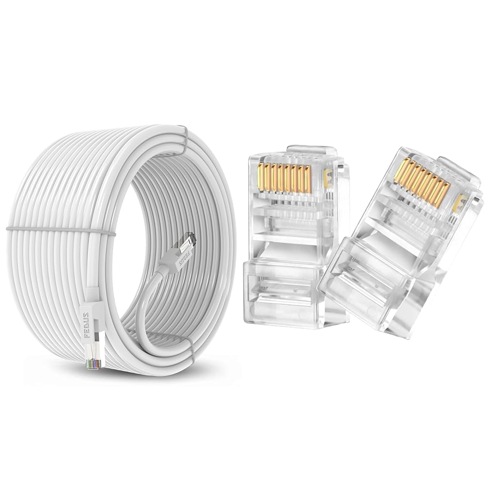 FEDUS Cat6 Ethernet Cable, 20 Meter High-Speed 550MHZ / 10 Gigabit Speed UTP LAN Cable, Network Cable Internet Cable RJ45 Cable LAN Wire, Patch Computer Cord Category 6 Wires for Modem, Router