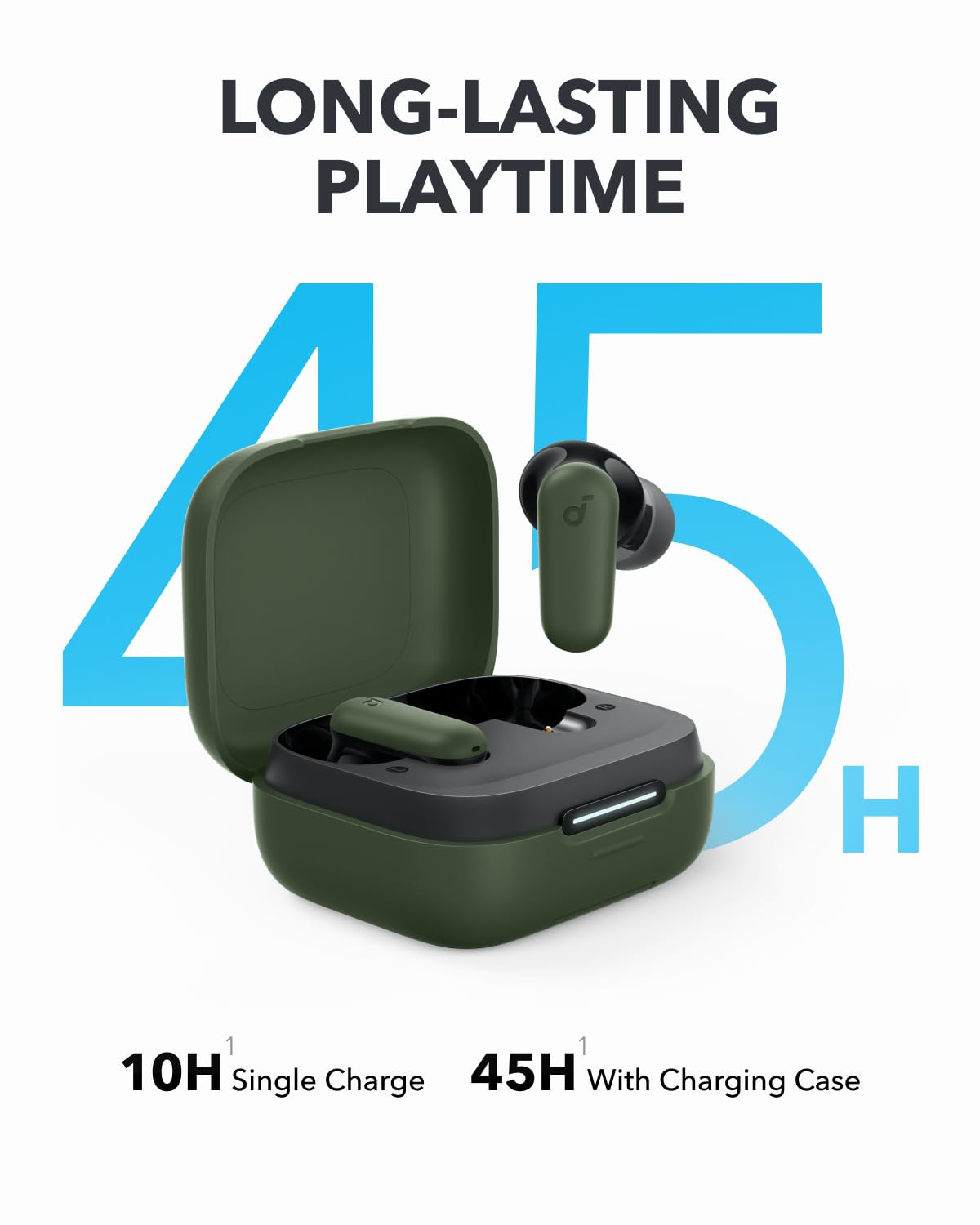 soundcore P30i by Anker Noise Cancelling Earbuds, Powerful Bass, 45H Playtime, 2-in-1 Case and Phone Stand, IP54, Fast Charge 10min = 120 min, Bluetooth 5.4 (Green)