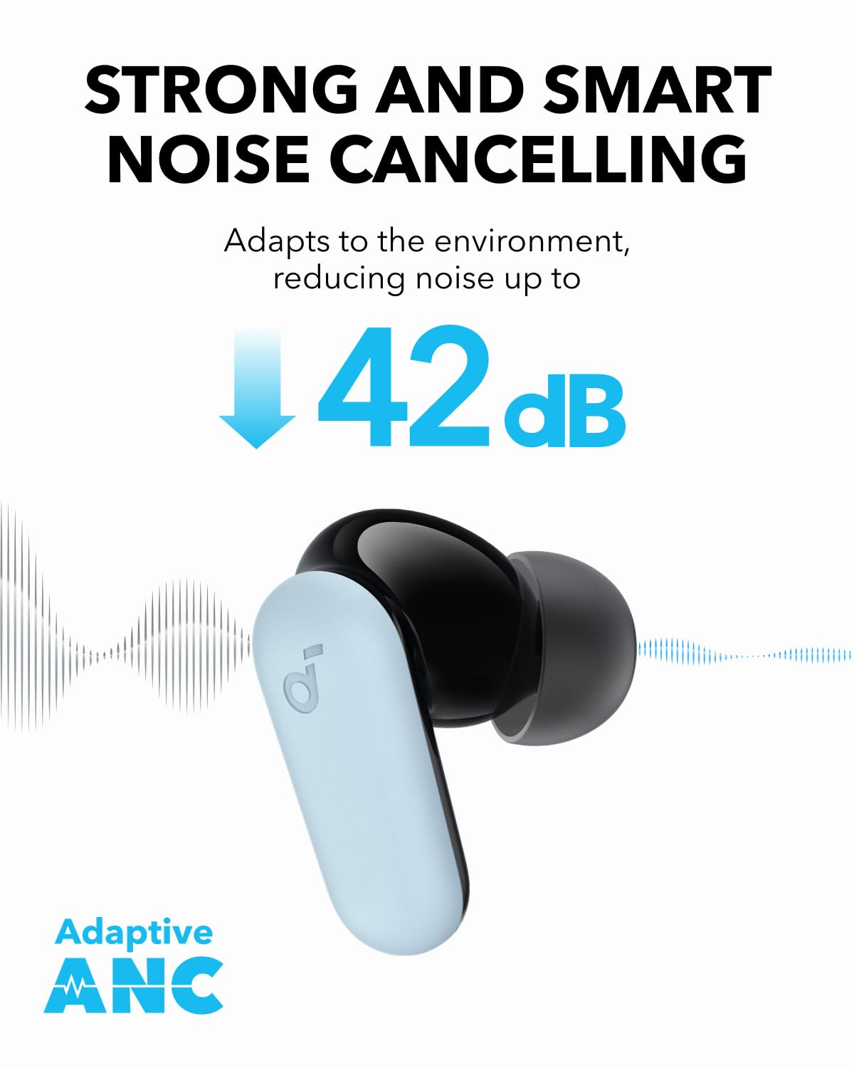 soundcore P30i by Anker Noise Cancelling Earbuds, Powerful Bass, 45H Playtime, 2-in-1 Case and Phone Stand, IP54, Fast Charge 10min = 120 min, Bluetooth 5.4 (Green)