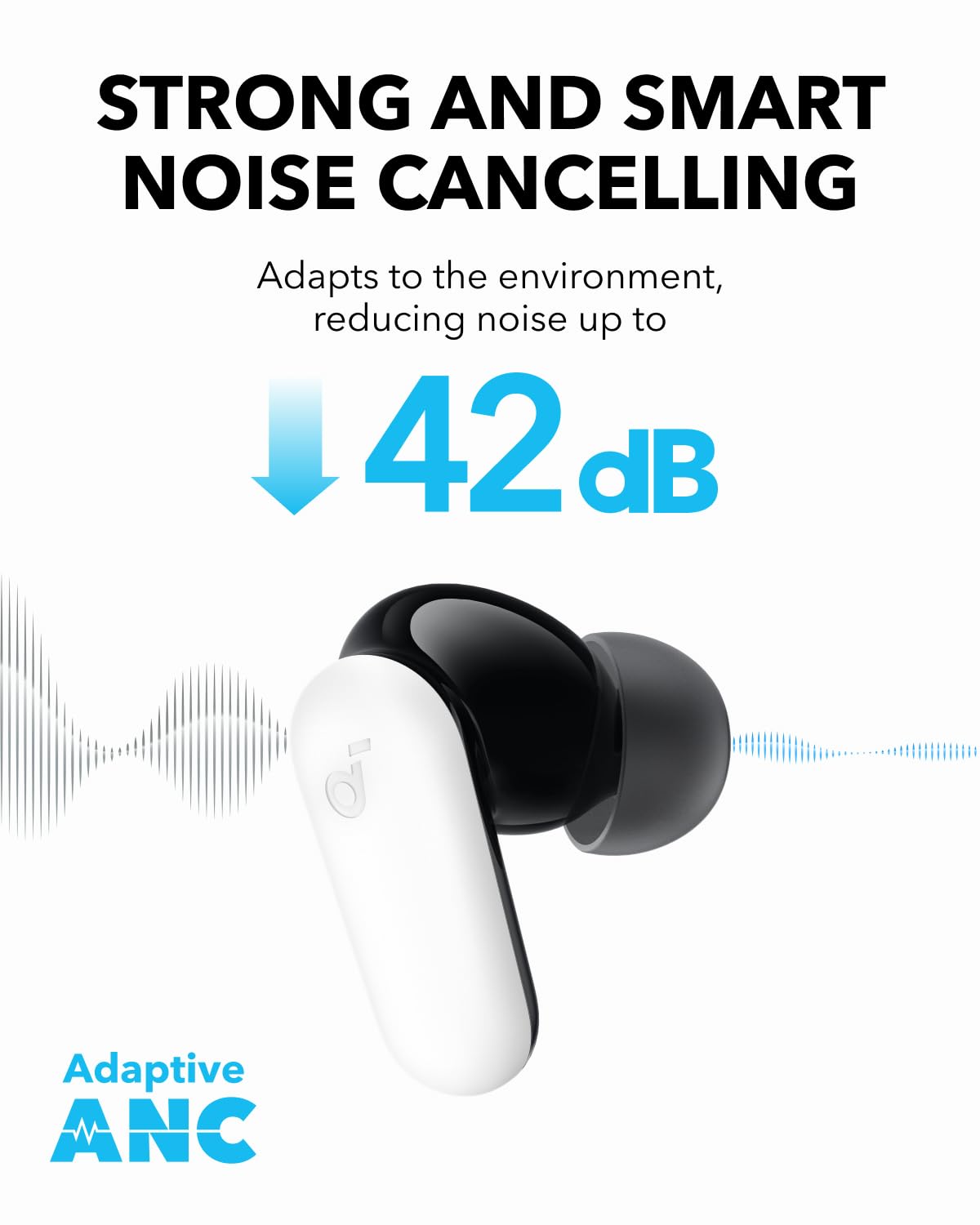 soundcore P30i by Anker Noise Cancelling Earbuds, Powerful Bass, 45H Playtime, 2-in-1 Case and Phone Stand, IP54, Fast Charge 10min = 120 min, Bluetooth 5.4 (Green)