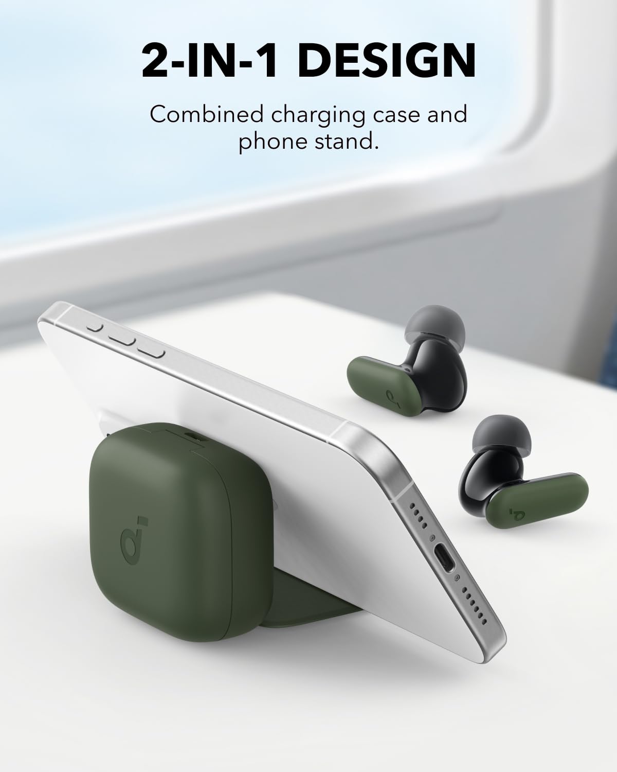 soundcore P30i by Anker Noise Cancelling Earbuds, Powerful Bass, 45H Playtime, 2-in-1 Case and Phone Stand, IP54, Fast Charge 10min = 120 min, Bluetooth 5.4 (Green)