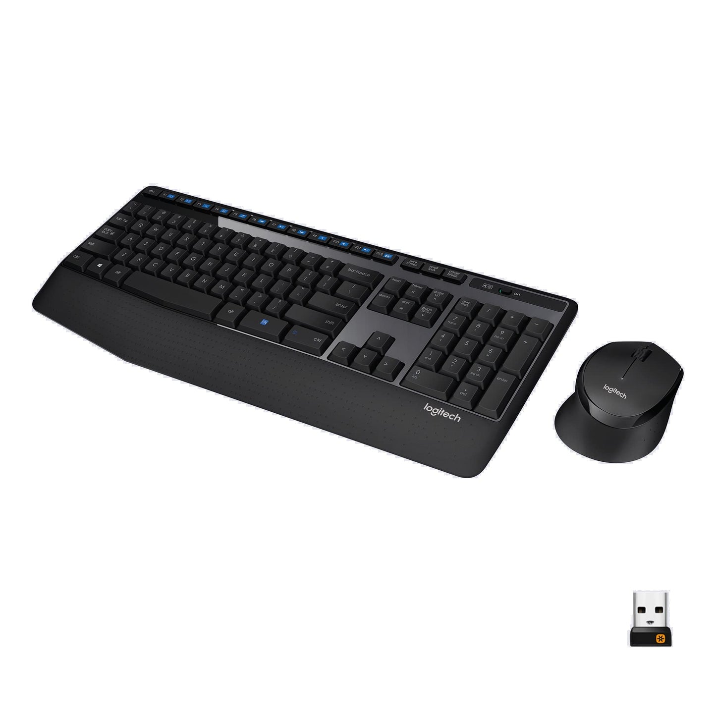 Logitech MK345 Wireless Keyboard and Mouse Set Full-Sized Keyboard with Palm Rest and Comfortable Right-Handed Mouse, 2.4 GHz Wireless USB Receiver, Compatible with PC, Laptop - Black