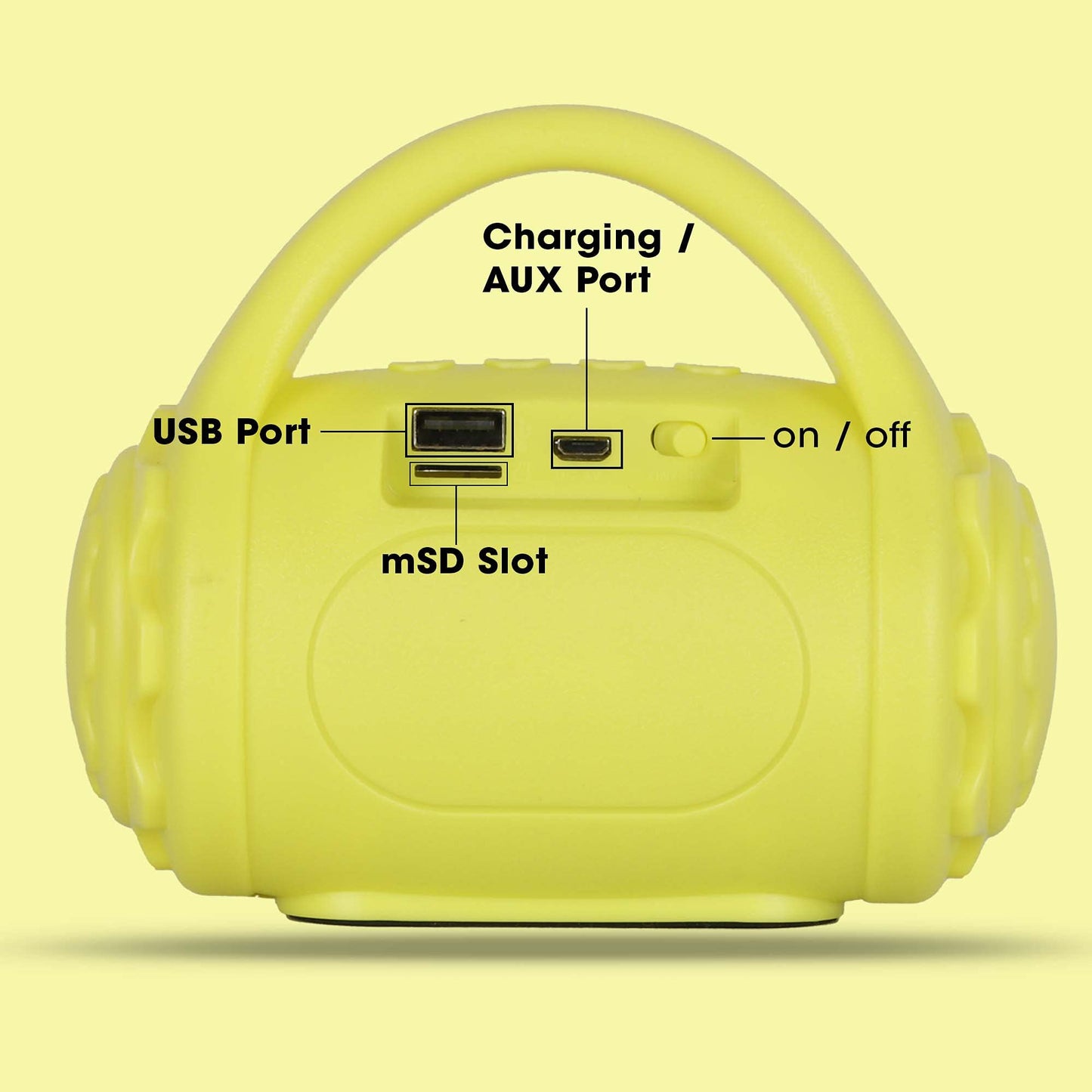 Zebronics ZEB-COUNTY 3W Wireless Bluetooth Portable Speaker With Supporting Carry Handle, USB, SD Card, AUX, FM & Call Function. (Green)