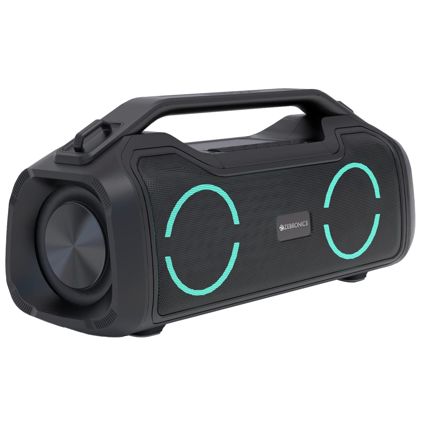 ZEBRONICS Sound Feast 700 80W output, Portable wireless speaker with Bluetooth 5.1, TWS, 13h backup, USB, mSD, AUX, Detachable Carry Strap & RGB lights