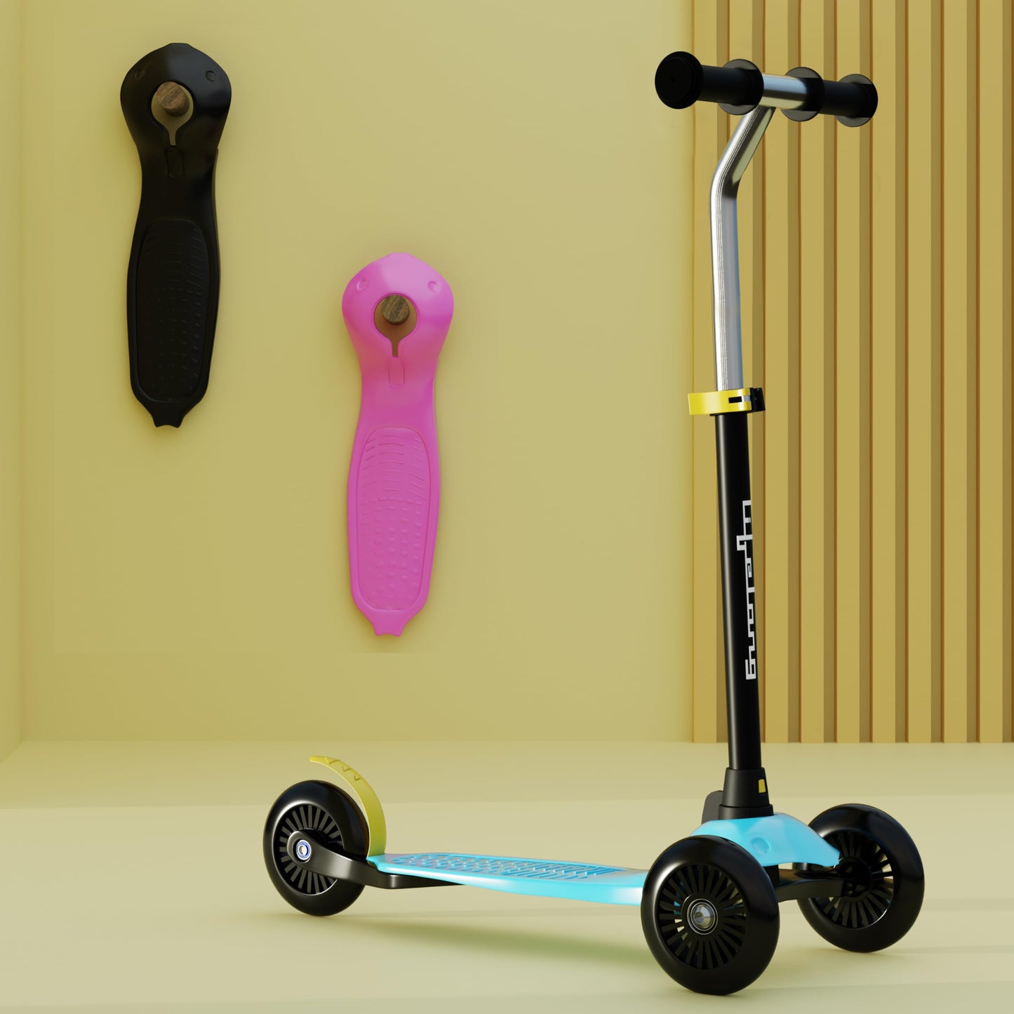 Lifelong Kick Scooter with Adjustable Height | Foldable Scooter | Skate Scooter for Kids with PVC Wheel | Max User Weight - 50 kg, Pink & Blue, 6 Months Manufacturer's Warranty, LLKS03