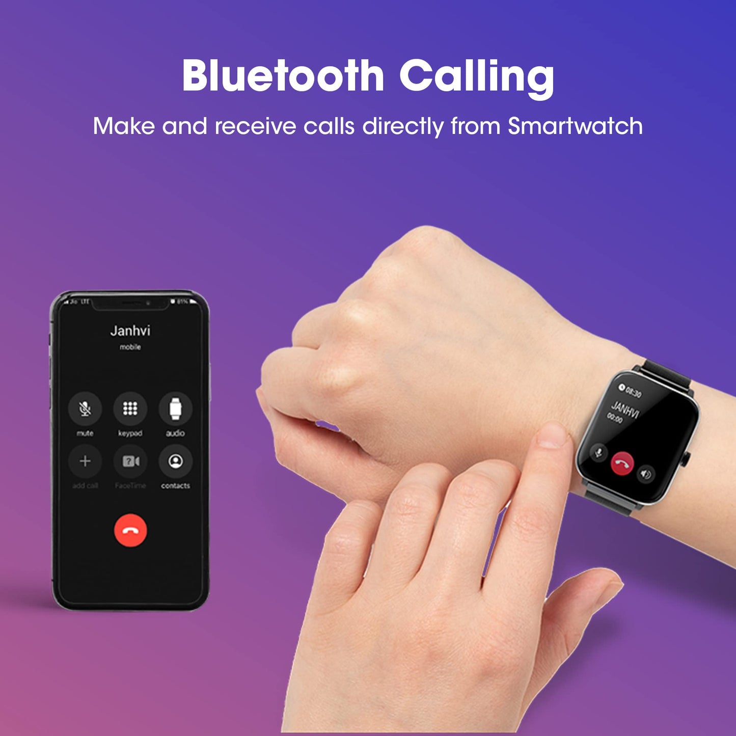 Zebronics DRIP Smart Watch with Bluetooth Calling, 4.3cm (1.69"), 10 Built-in & 100+ Watch Faces, 100+ Sport Modes, 4 Built-in Games, Voice Assistant, 8 Menu UI, Fitness Health & Sleep Tracker (Blue)