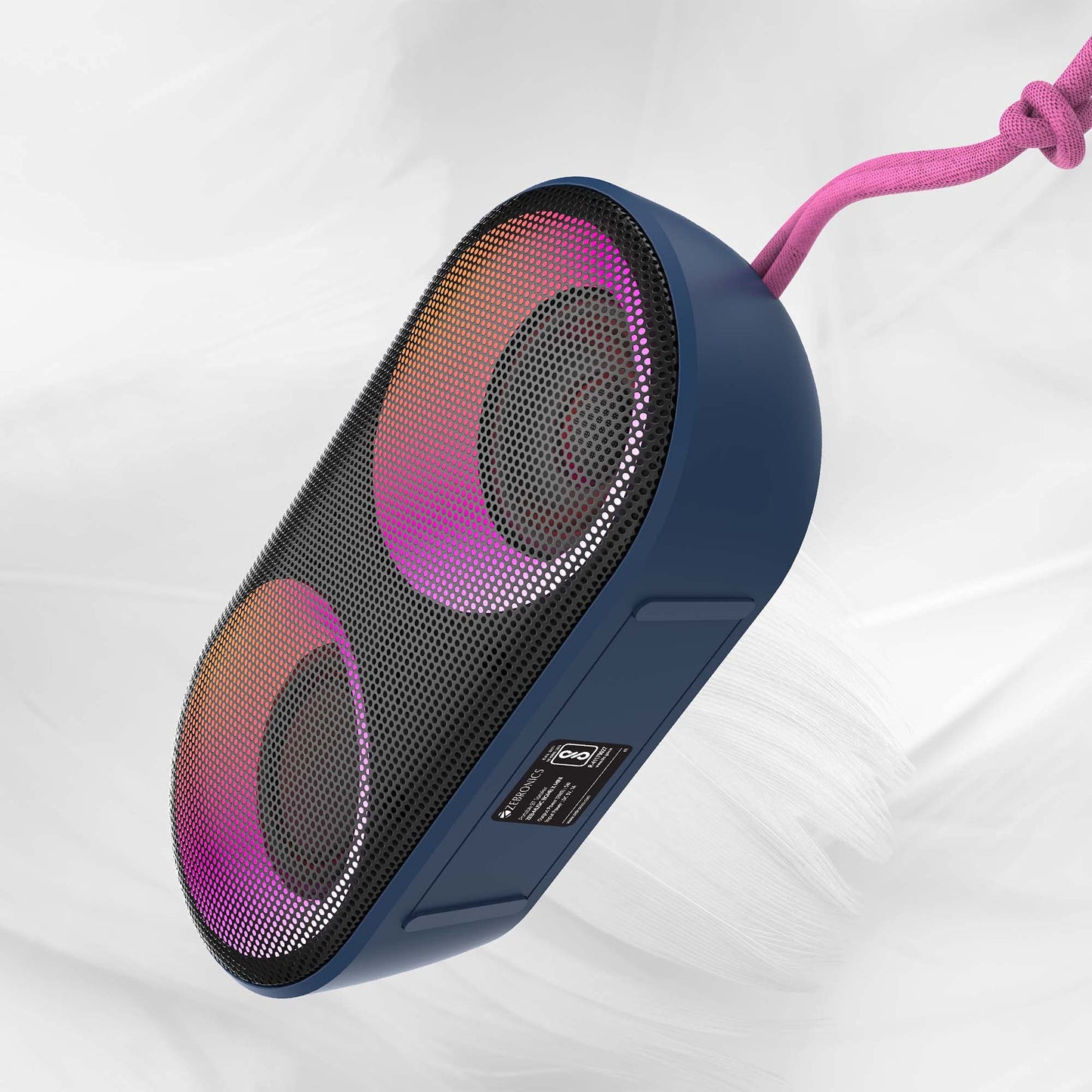 Zebronics Music Bomb X Pro 20W Output, Portable Wireless Speaker with Bluetooth 5.1, 22h Backup, TWS, USB, mSD, AUX, FM, Call Function and RGB LED Lights