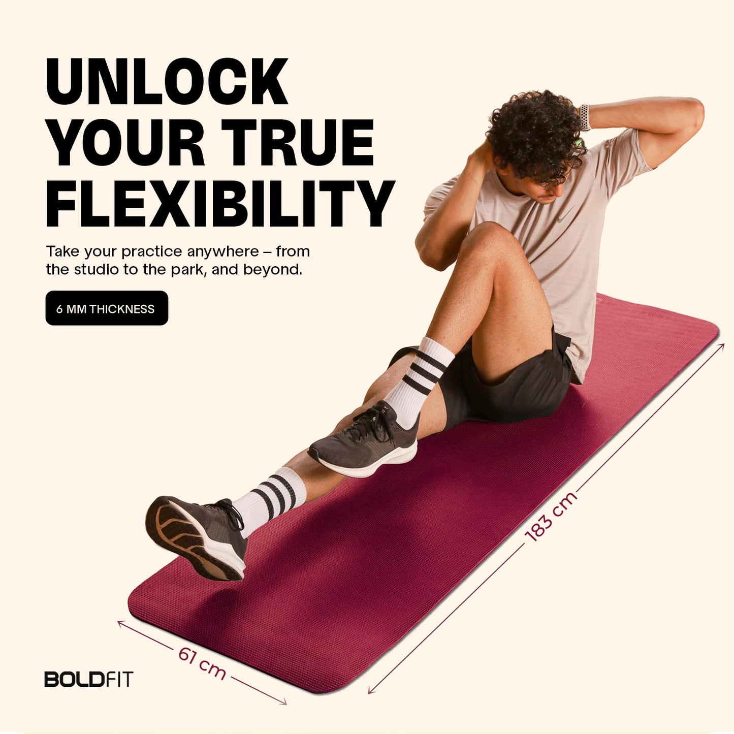 Boldfit Yoga Mats For Women yoga mat for men Exercise mat for home workout yoga mat for women gym mat Anti Slip Yoga mat Workout mat Yoga Mat For Kids Yoga mate gym mats for workout at home