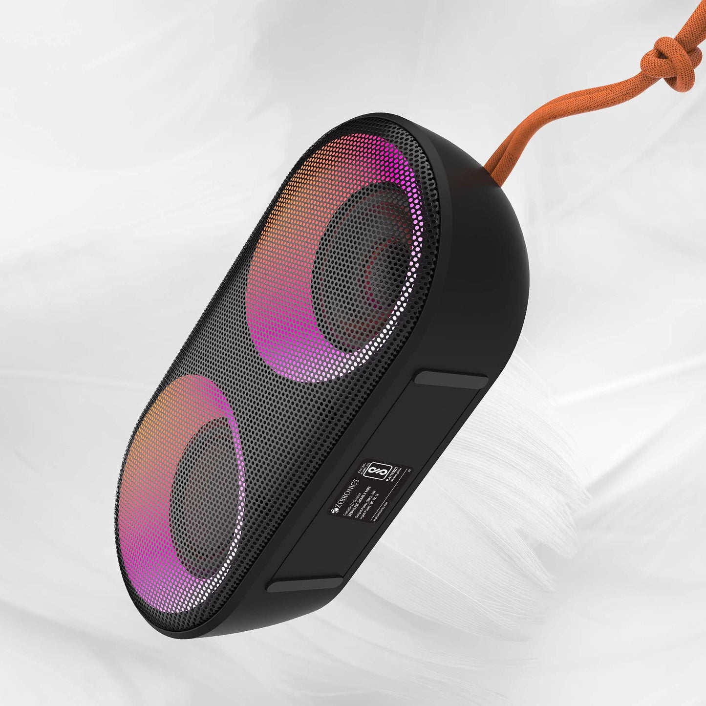 Zebronics Music Bomb X Pro 20W Output, Portable Wireless Speaker with Bluetooth 5.1, 22h Backup, TWS, USB, mSD, AUX, FM, Call Function and RGB LED Lights