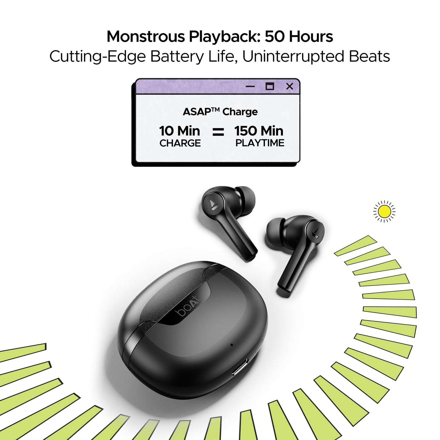 boAt Airdopes 300 TWS in-Ear Earbuds w/ 4 Mics AI-ENx™, Spatial Audio, 50 hrs Playtime, Multipoint Connection, ASAP™ Charge, Hearables App Support(Gunmetal Black)