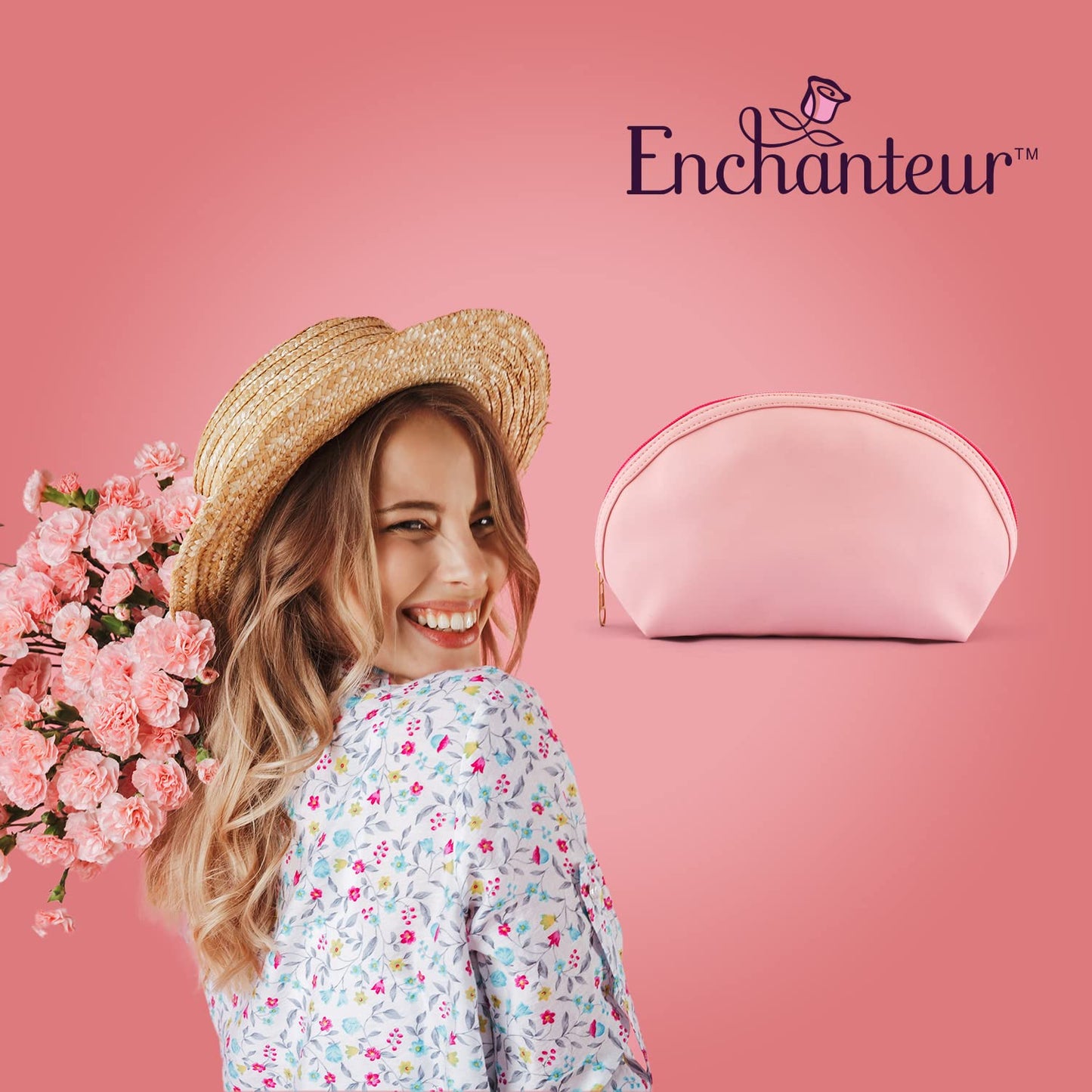 Enchanteur Romantic Range Gift Bag With Perfumed Body Lotion, Deo Spray, Shower Gel, & Pocket Perfume For Women| Long-Lasting Fragrance| Stylish Travel Pack Included