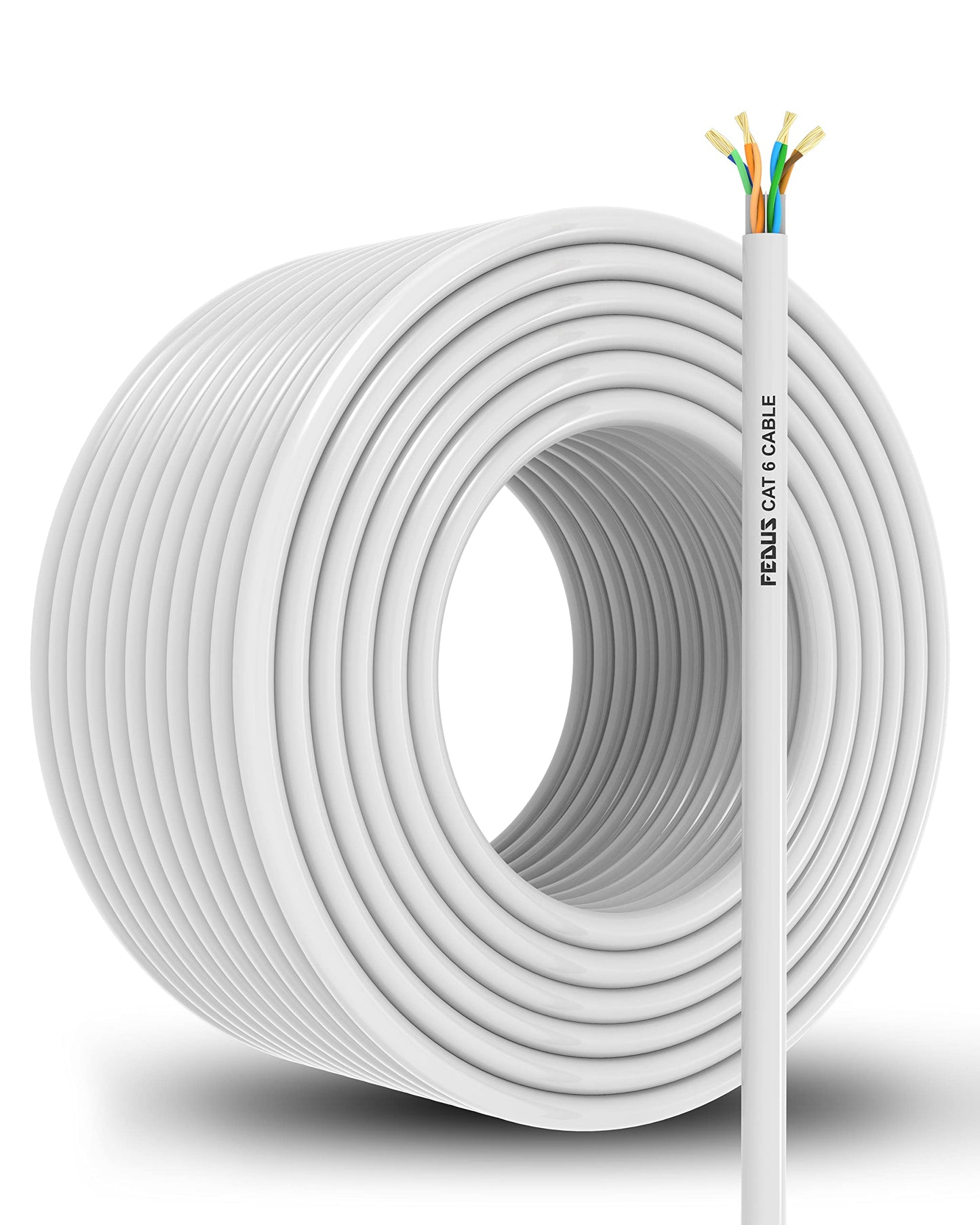 FEDUS Cat6 Ethernet Cable, 20 Meter High-Speed 550MHZ / 10 Gigabit Speed UTP LAN Cable, Network Cable Internet Cable RJ45 Cable LAN Wire, Patch Computer Cord Category 6 Wires for Modem, Router