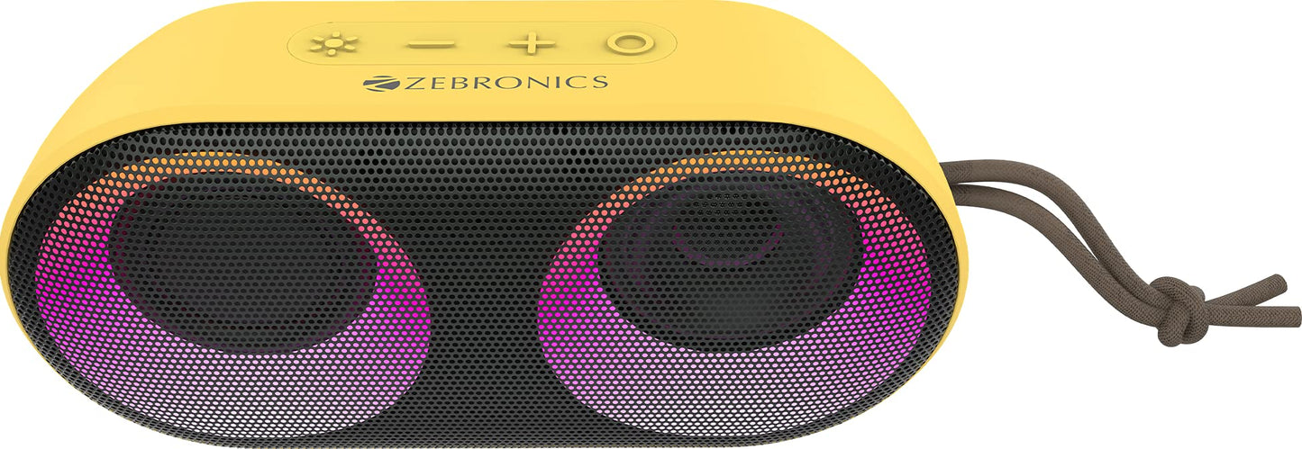 Zebronics Music Bomb X Pro 20W Output, Portable Wireless Speaker with Bluetooth 5.1, 22h Backup, TWS, USB, mSD, AUX, FM, Call Function and RGB LED Lights