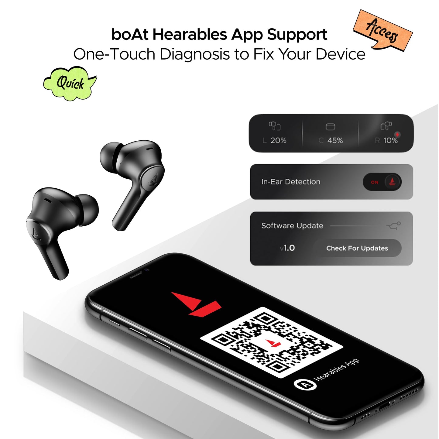 boAt Airdopes 300 TWS in-Ear Earbuds w/ 4 Mics AI-ENx™, Spatial Audio, 50 hrs Playtime, Multipoint Connection, ASAP™ Charge, Hearables App Support(Gunmetal Black)