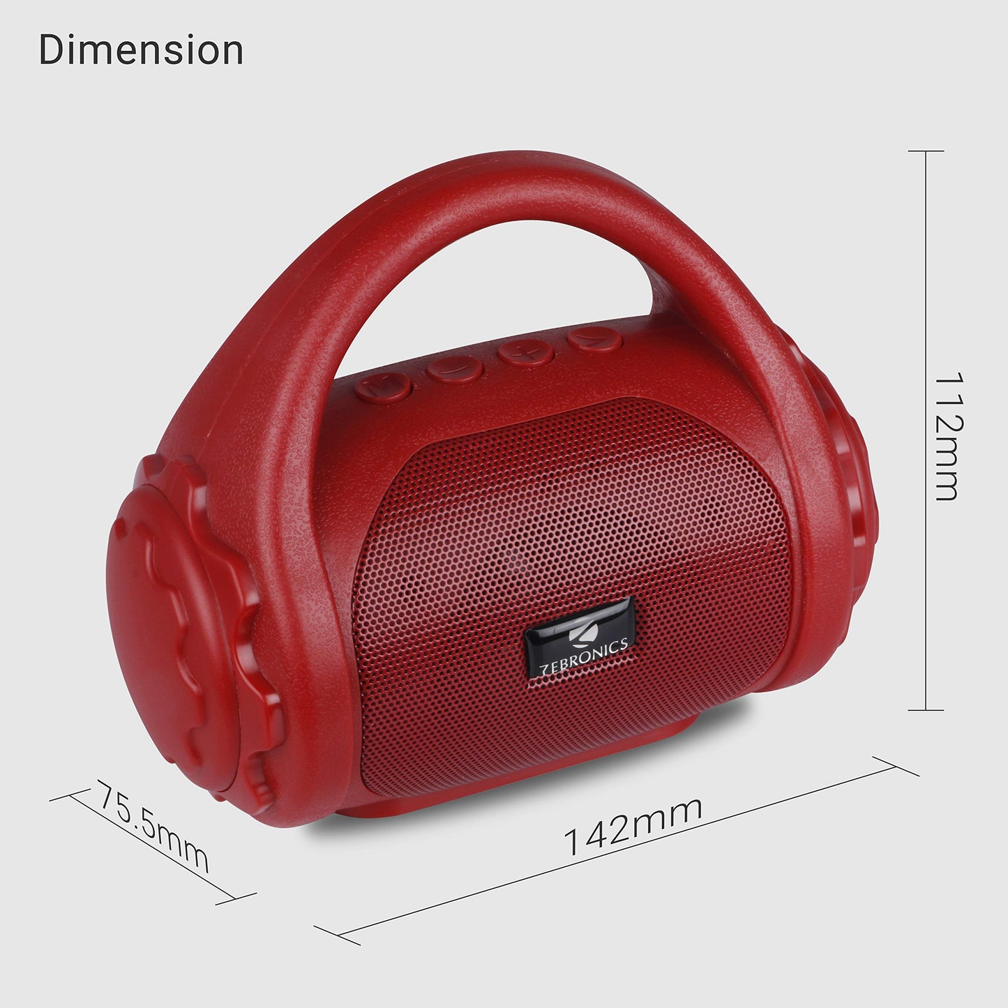 Zebronics ZEB-COUNTY 3W Wireless Bluetooth Portable Speaker With Supporting Carry Handle, USB, SD Card, AUX, FM & Call Function. (Green)