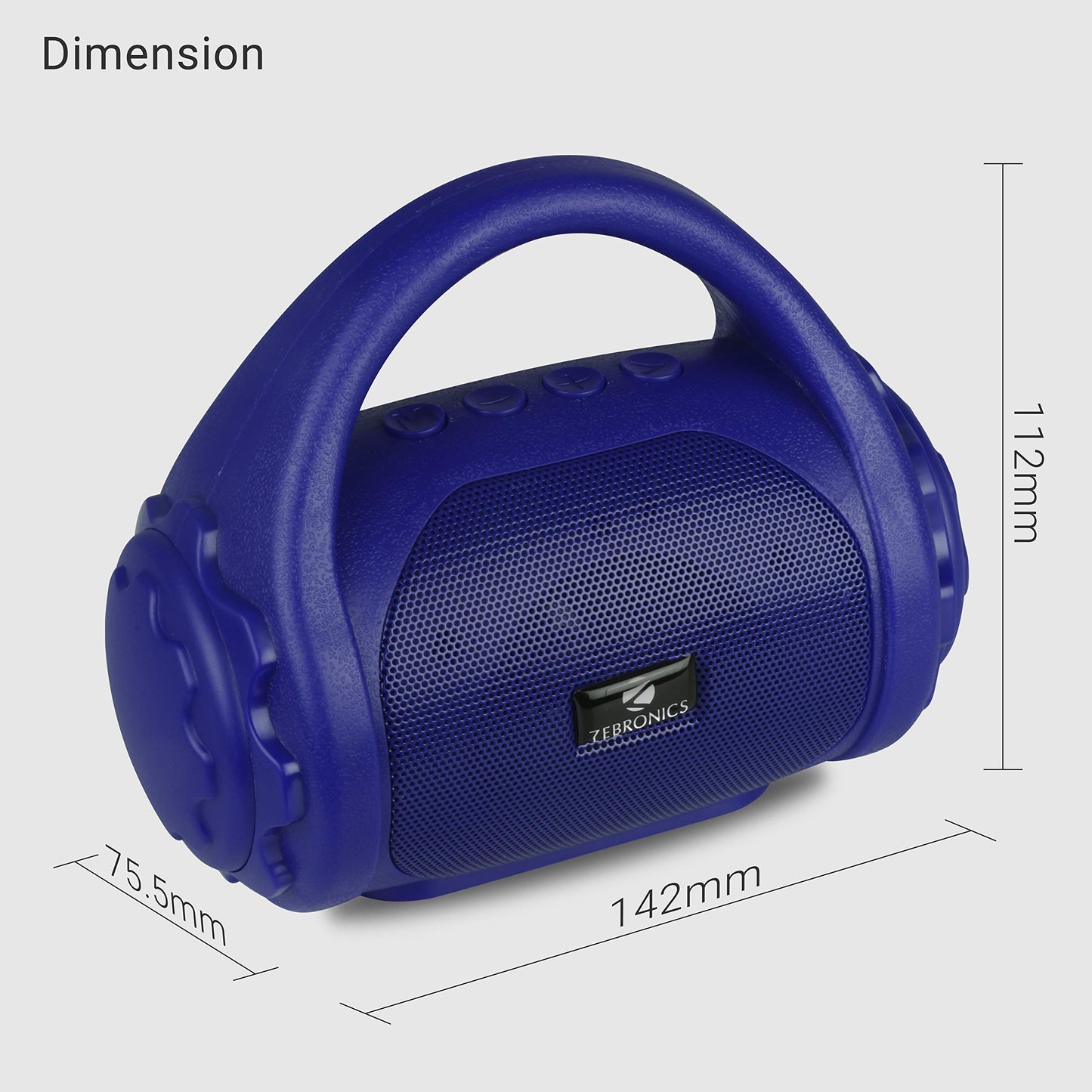 Zebronics ZEB-COUNTY 3W Wireless Bluetooth Portable Speaker With Supporting Carry Handle, USB, SD Card, AUX, FM & Call Function. (Green)