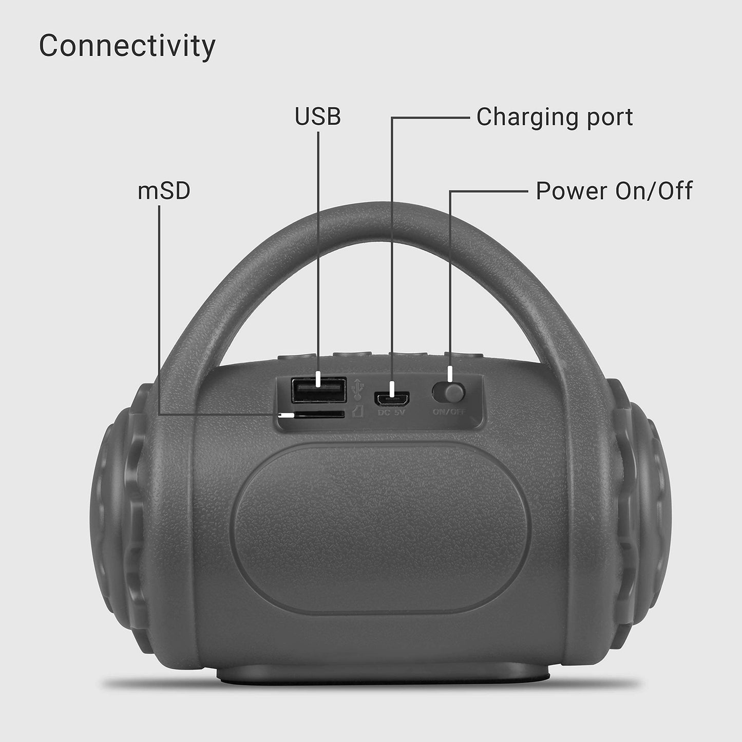 Zebronics ZEB-COUNTY 3W Wireless Bluetooth Portable Speaker With Supporting Carry Handle, USB, SD Card, AUX, FM & Call Function. (Green)