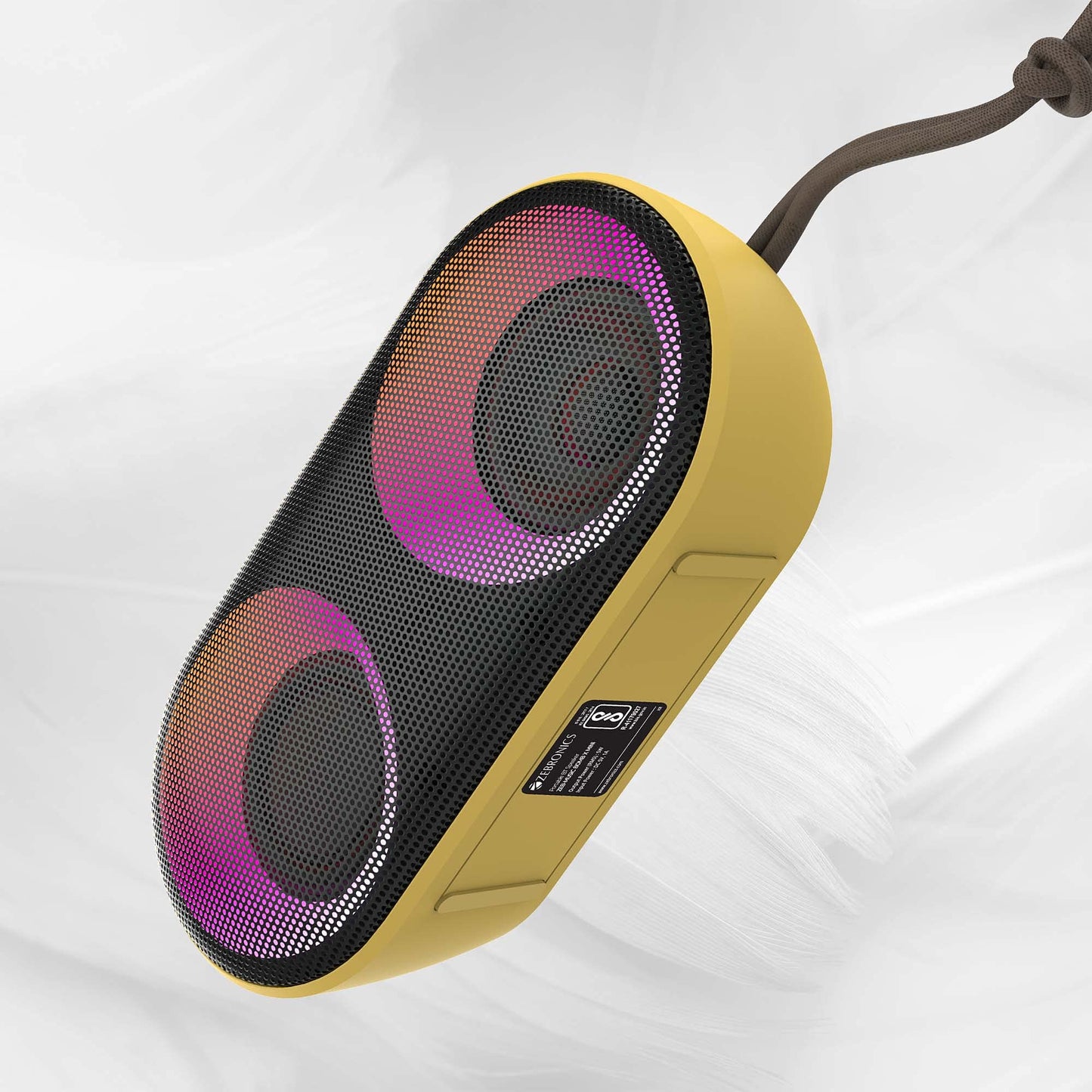 Zebronics Music Bomb X Pro 20W Output, Portable Wireless Speaker with Bluetooth 5.1, 22h Backup, TWS, USB, mSD, AUX, FM, Call Function and RGB LED Lights