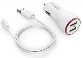 Anker 24W Dual USB PowerDrive 2 Car Charger with 3ft Micro USB to USB Cable